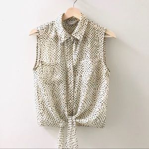 Anthropologie sleeveless cropped tie top